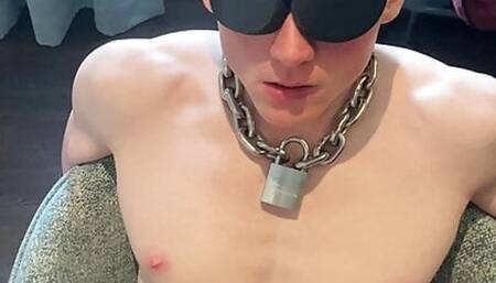 Fit gay chastity slave unlocked and edged