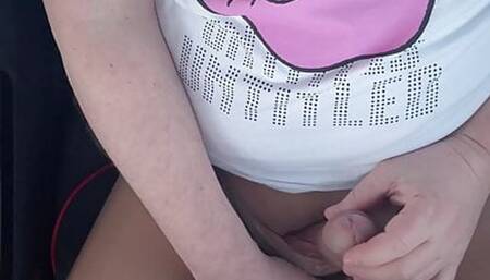 TXPantyhose cum in  car #2