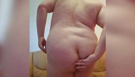 Fat ginger with a dildo in his ass