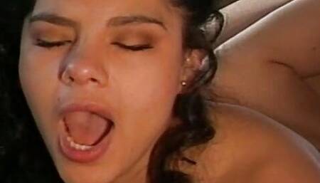 latina lesbians put fat dildos in their pussy