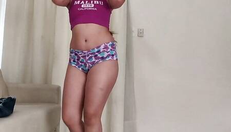 blonde latina changin panties