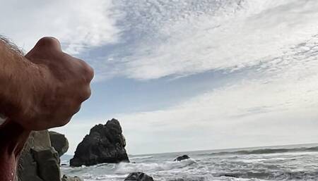 kinky beach play with myself jerking off at secluded nude beach