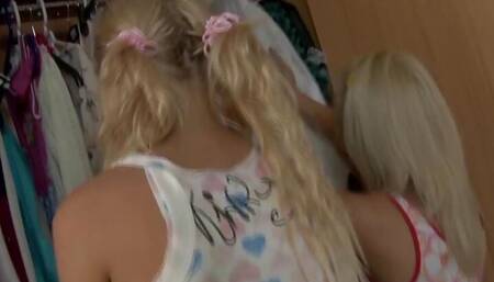 Two hot teen girls from Germany sharing a loaded rod
