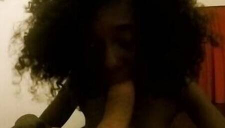 Beautiful Black Thot From Yoga Class Gagging On A Big White Cock