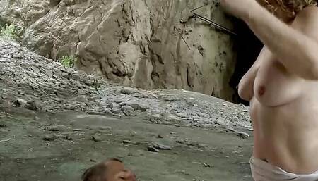 An old German lady adores a big load of cum on her face
