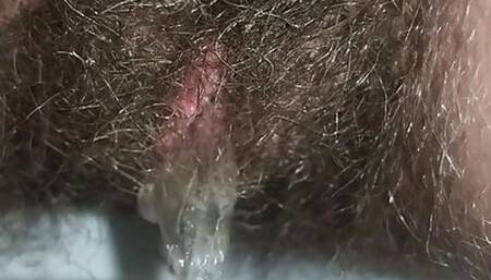 Super Hairy Pussy Pissing
