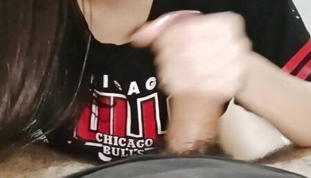 Cute girl gives a good blowjob to her boyfriend CUM IN PUSSY - Porn in Spanish