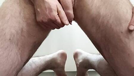 Soft to hard uncut cock and a quick wank