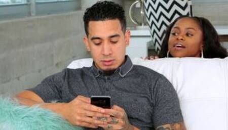 Sensual ebony teen with small tits Amilian Kush jumps on a big dick