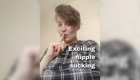 Exciting nipples sucking