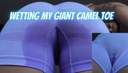 Wetting my giantess camel toe\n