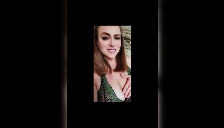 Sexy MILF Nikki Wearing Dark Green And Black Lingerie Glass Dildo Sucking Fucking With JOI