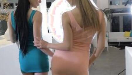 Adorable teen gets turned on for the camera and involve the