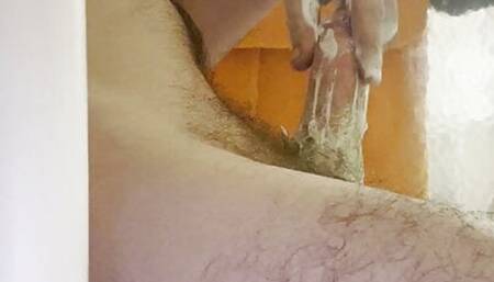 Solo shower masturbating