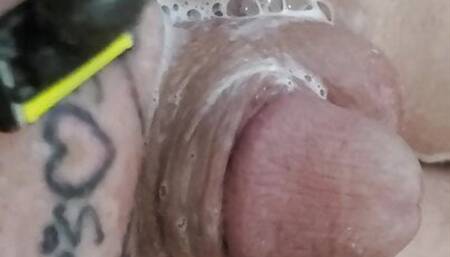 Sissy Clit  in  Shower Shaving.