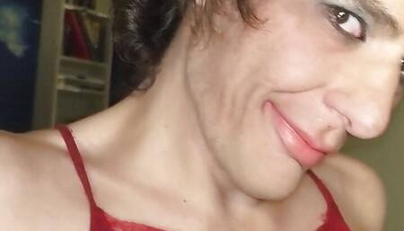 Sissy Slave Denise Humain practices being sexy and looking while begging for the penis