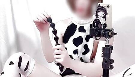 sissy cow femboy gets bullied from behind with various dildos1