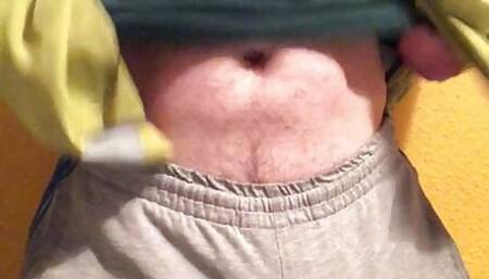 Scally builder shows big bulge, ginger pubes & hard uncut dick