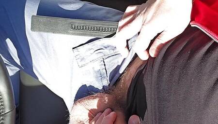 Jerking off in daddy's truck