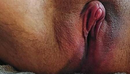 FTM Spanks Fat Shaved Pussy And Clit