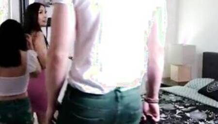 Asian Teen StepSister Jasmine Grey And Her Big Tits MILF StepMom StepFamily Threesome