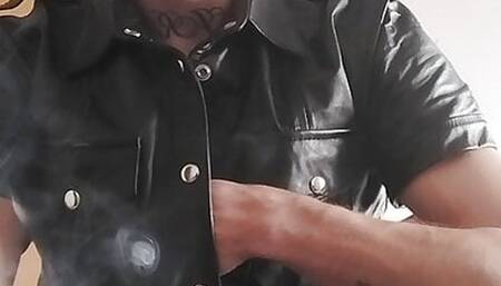 Leather Master smoking