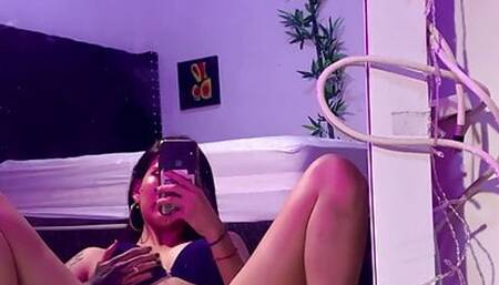 Latina slowly destroying her pussy