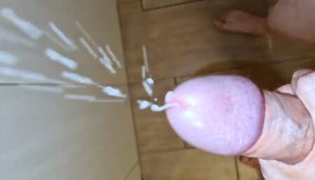 Massive Spray of Juicy Cum in the Shower