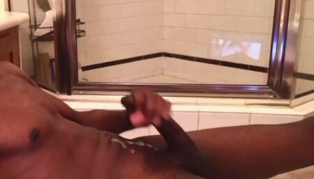 Wanking my big dick huge cumshot