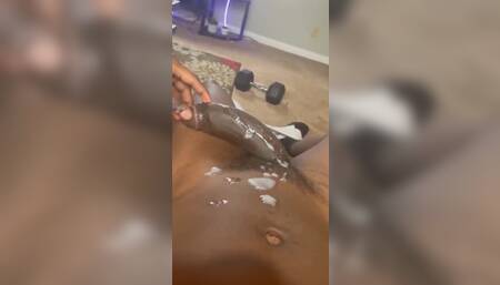 Wanking my cock massive moaning cumming