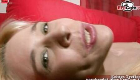 Slender blonde Older with tiny titted during an amateur Solo Casting