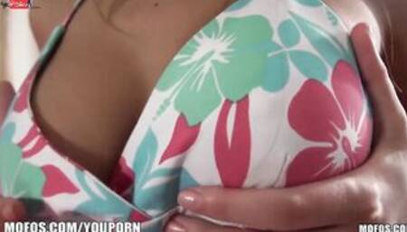 Mofos- Some outdoors alone time, to play with long natural breasts