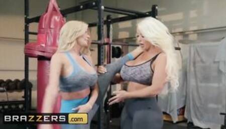 Brazzers - Huge Tit Gym milfs Alura Jenson & Joslyn James get some post workout pussy
