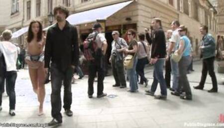 Euro babe fucked in public outdoors