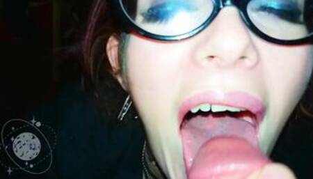 Swallowing his load makes Moxi GLOW - MoxiBluez