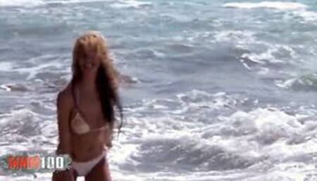 Spanish amazingly hot pornstar Sonia Baby fucking at the beach - remastered