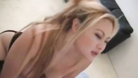 Deep throated oral sex liking eastern blonde hoe with long titted gets doggy style