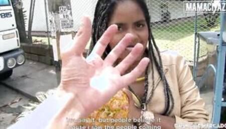 Curvy African Ana Ebano Picked Up And Pounded Rough For The First Time On Camera - CARNE DEL MERCADO