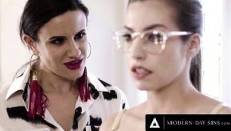 MODERN-DAY SINS - Dyke cougar Penny Barber Seduces Heterosexual Geek