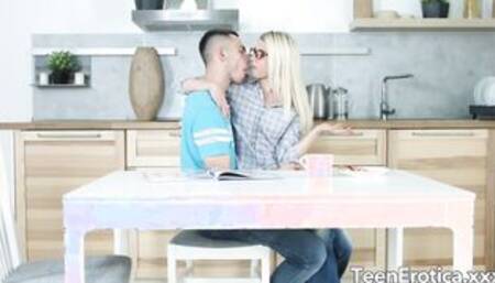 Young Blonde Cornelia Serves Her Bf Snatch for Breakfast