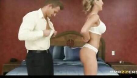 Goddess blond mom Brandi Love is massaged & banged by her masseur