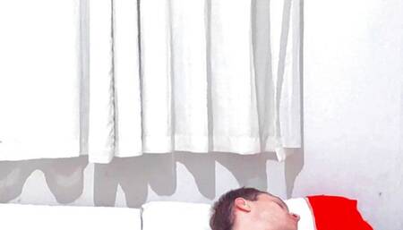 He was caught masturbating and cumming in bed