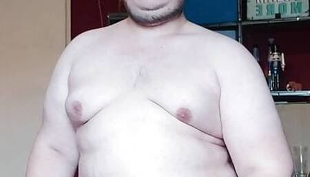 Chubby jerking while showing body