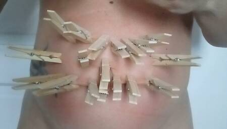 Punishing my big chubby belly.