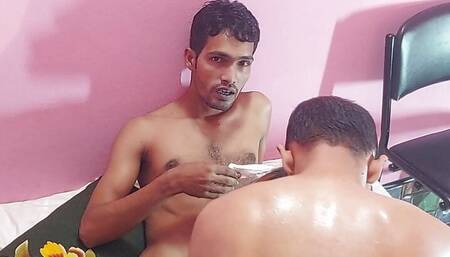 One lovely teen are getting fucked by two horny guys at home sex Amezing