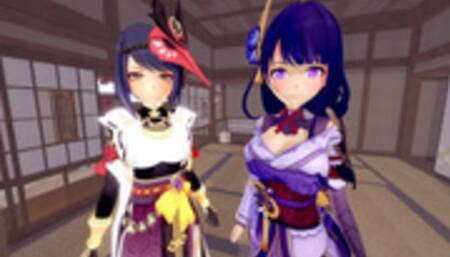 HOT FOURSOME WITH BAAL AND SARA - 4K GENSHIN IMPACT PORN