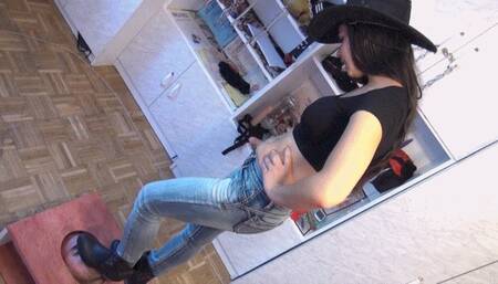 MIRA - CRUEL BULL RIDER - YOUR FACE UNDER MY WESTERN BOOTS - FACETRAMPLING IN FACEBOX REMASTERED