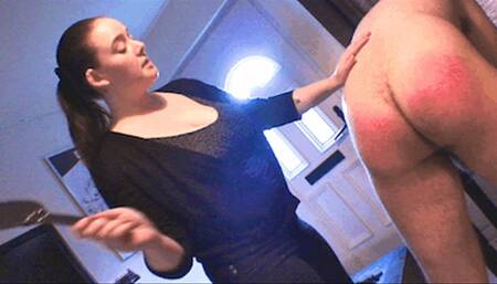 Paddling sluts ass - Governess Ely with slave 401 - MP4 Clip