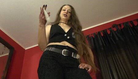 My Lovers cum from a strap on_Cum Eating_The Dragonlady_Humilation_Cuckold Slave_Slavetraining
