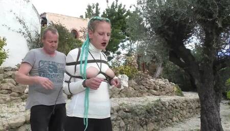 Xtremely Tight Cruel Predicament Bondage Walk Training in a public Park for Rija Mae - Part 1 mp4 SD